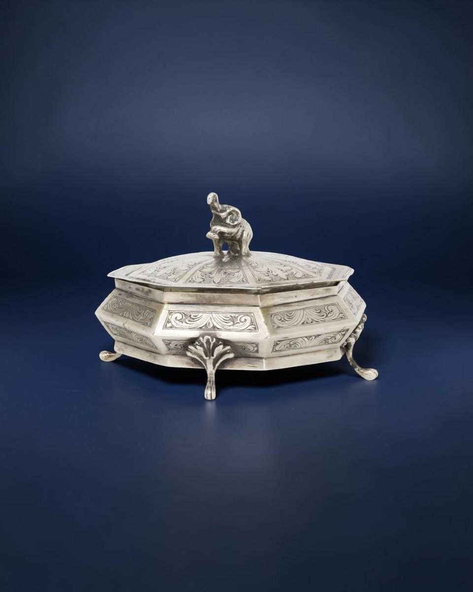 Boîte à bijoux en Argent 800 - Italie, milieu du XXe siècle